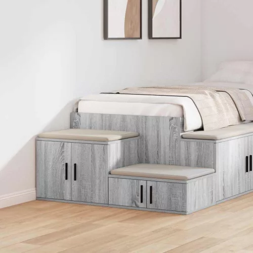 vidaXL Tárolószekrény 2 pcs Szürke Sonoma 118 x 41 x 40 cm Faanyag