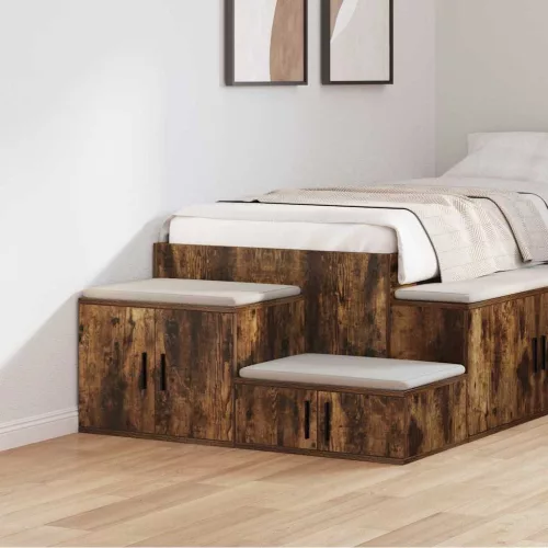 vidaXL Tárolószekrény 2 pcs Füstölt tölgy 108 x 41 x 40 cm Faanyag