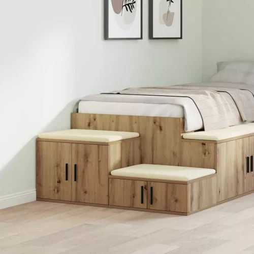 vidaXL Tárolószekrény 2 pcs Artisan tölgy 108 x 41 x 40 cm Faanyag