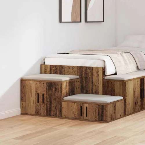 vidaXL Tárolószekrény 2 pcs Öreg fa 103 x 41 x 40 cm Faanyag