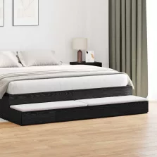   vidaXL Ágyfiókok fiókkal Fekete tölgy 200 x 36,5 x 16,5 cm Faanyag