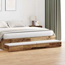   vidaXL Ágyfiókok fiókkal Öreg fa 200 x 36,5 x 16,5 cm Faanyag