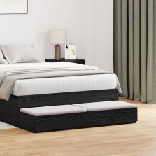   vidaXL Ágyfiókok fiókkal Fekete tölgy 120 x 36,5 x 16,5 cm Faanyag