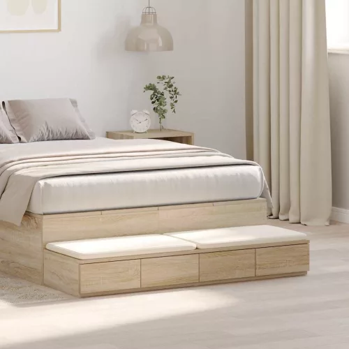 vidaXL Ágyfiókok fiókkal Sonoma tölgy 120 x 36,5 x 16,5 cm Faanyag