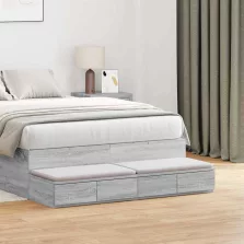   vidaXL Ágyfiókok fiókkal Szürke Sonoma 120 x 36,5 x 16,5 cm Faanyag