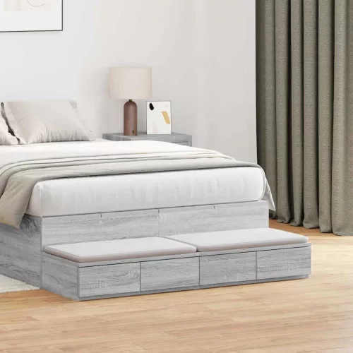 vidaXL Ágyfiókok fiókkal Szürke Sonoma 120 x 36,5 x 16,5 cm Faanyag