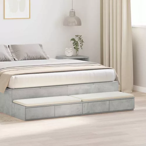 vidaXL Ágyfiókok fiókkal Beton Szürke 140 x 36,5 x 16,5 cm Faanyag