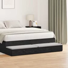   vidaXL Ágyfiókok fiókkal Fekete tölgy 150 x 36,5 x 16,5 cm Faanyag