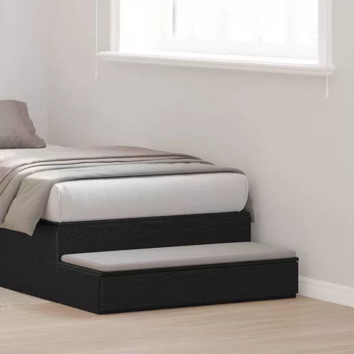 vidaXL Ágyfiókok fiókkal Fekete tölgy 75 x 36,5 x 16,5 cm Faanyag