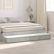   vidaXL Ágyfiókok fiókkal Beton Szürke 180 x 36,5 x 16,5 cm Faanyag