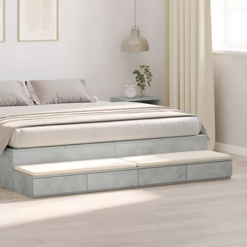vidaXL Ágyfiókok fiókkal Beton Szürke 180 x 36,5 x 16,5 cm Faanyag