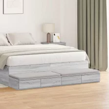   vidaXL Ágyfiókok fiókkal Szürke Sonoma 135 x 36,5 x 16,5 cm Faanyag