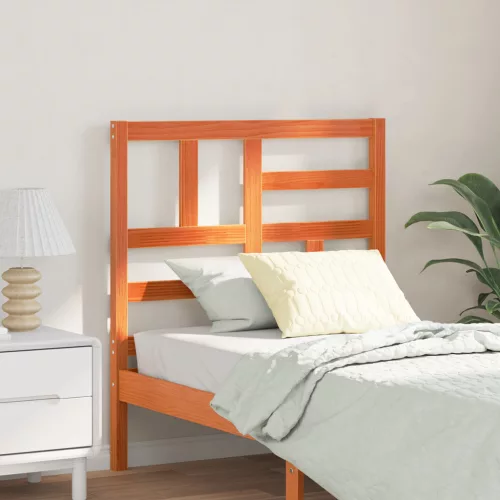 vidaXL Ágyszerkezet Fejtámla fejtámlával Viaszbarna 105.5 x 4 x 104 cm