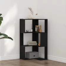   vidaXL Sarok Könyvespolc Musta tammi 50 x 50 x 102 cm Faanyag