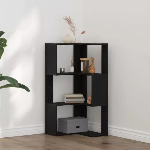 vidaXL Sarok Könyvespolc Musta tammi 50 x 50 x 102 cm Faanyag