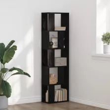 vidaXL Könyvespolc Musta tammi 45 x 23.5 x 162.5 cm Faanyag