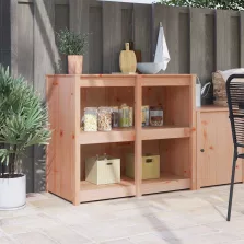  vidaXL Konyhaszekrény polcokkal Barna 106 x 55 x 92 cm tömör duglászfa