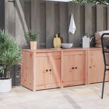   vidaXL Konyhaszekrény polcokkal Barna 106 x 55 x 64 cm Tömör fenyőfa