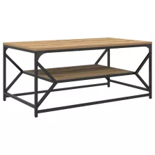   vidaXL Dohányzóasztal Polccal, Művészi Tölgy 90x50x40 cm-ből készült