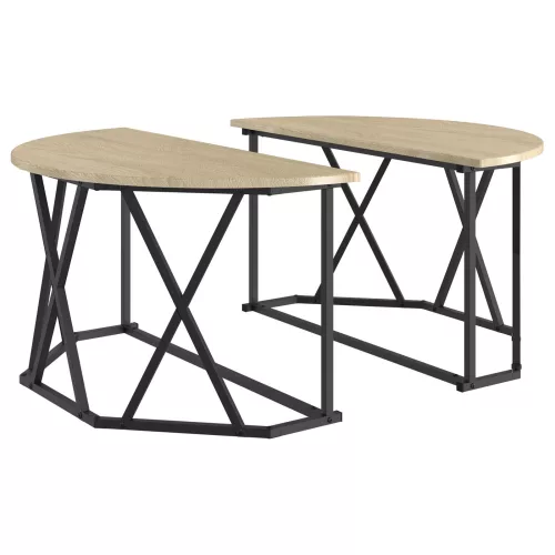 vidaXL Kávézóasztal Sonoma tölgy 80x80x42 cm Műanyag