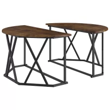   vidaXL Füstölt Tölgy Dohányzóasztal 80x80x42 cm Műszaki Fa