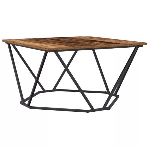 vidaXL Kávézóasztal Régi Fa 80x80x45 cm Mérnöki Fa