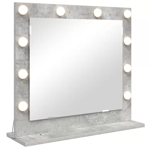 vidaXL LED világítással ellátott sminktükör BetonSzürke 60x55x18 cm
