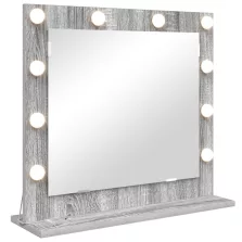   vidaXL LED világítással ellátott tükör Szürke Sonoma 60x55x18 cm