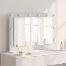   vidaXL Toalett Tükör tükörrel Fehér 80 x 15 x 18 cm Üveg és mérnöki fa