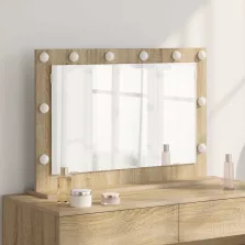   vidaXL Toalett Tükör Sonoma tölgy 80 x 55 x 18 cm Üveg és mérnöki fa