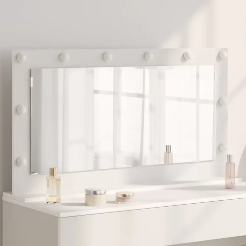 vidaXL Toalett Tükör Fehér 100 x 55 x 18 cm Üveg és mérnöki fa
