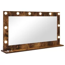   vidaXL pipere tükör Füstölt tölgy Fa, Üveg 100 x 55 x 18 cm Pipere tükör