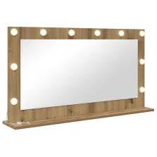   vidaXL Pipere Tükör Kézműves tölgy Fa és üveg 100 x 55 cm Pipere tükör