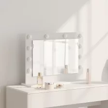   vidaXL Toalett Tükör tükörrel Fehér 60 x 45 x 18 cm Üveg és mérnöki fa