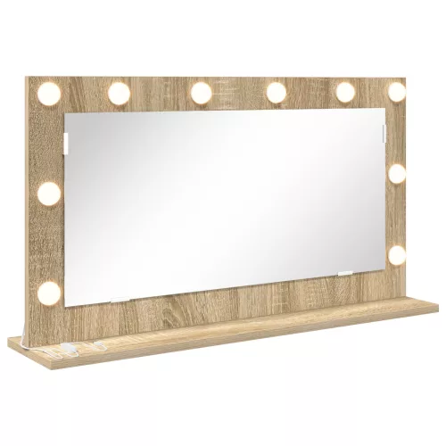 vidaXL Pipere Tükör Sonoma tölgy Szerelt fa, Üveg 80 x 45 x 18 cm Tükör