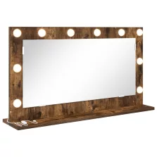   vidaXL pipere tükör Füstölt tölgy, ezüst Fa, üveg 80 x 45 cm Tükör