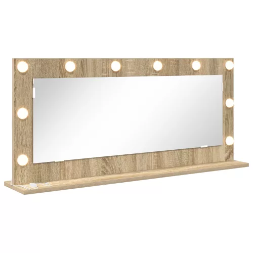 vidaXL LED fényes sminktükör Sonoma tölgy 100x45x18 cm
