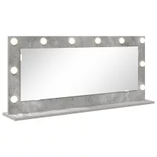   vidaXL LED világítással ellátott tükör Betonszürke 100x45x18 cm