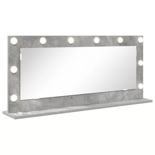 vidaXL LED világítással ellátott tükör Betonszürke 100x45x18 cm