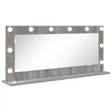  vidaXL Sminktükör LED Fényekkel Szürke Sonoma 100x45x18 cm