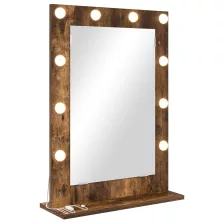   vidaXL Pipere Tükör Füstölt tölgy Fa, Üveg 70 x 50 x 18 cm Tükör