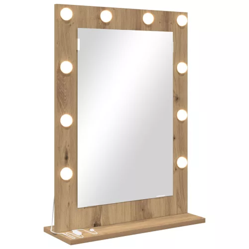vidaXL Pipere Tükör Kézműves tölgy Fa 70 x 50 x 18 cm Pipere Tükör