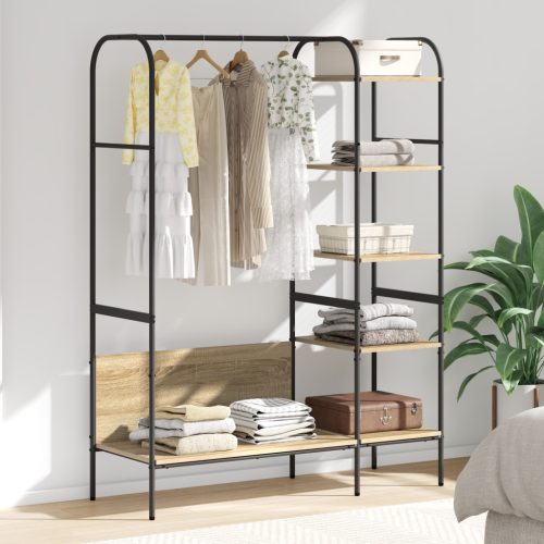 vidaXL Ruhaszárító Polcokkal Sonoma tölgy 120x44x160 cm Műanyagfa