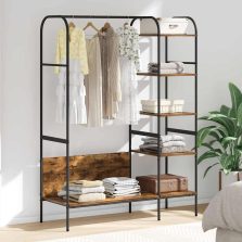   vidaXL Ruhafogó polcokkal Barna Tölgy 120 x 44 x 160 cm Faanyag