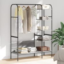   vidaXL Ruhásszekrény Polcokkal Szürke Sonoma 120x44x160 cm Mérnöki Fa