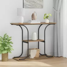   vidaXL Konzolasztal kézműves tölgy 101 x 35 x 80.5 cm Faanyag