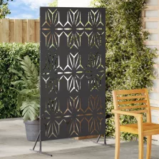   vidaXL Magánélet Védő Képernyő - Fekete, 100x50x180 cm, Acél