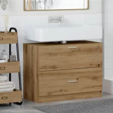 vidaXL Mosdószekrény Mesteri Tölgy 78x37x59 cm Műanyag