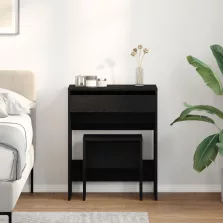   vidaXL Fésülködőasztal tükörrel Fekete tölgy modern fa