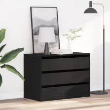   vidaXL Sarok Fiókos Szekrény Fekete Tölgy 80x41x58 cm Mérnöki Fa